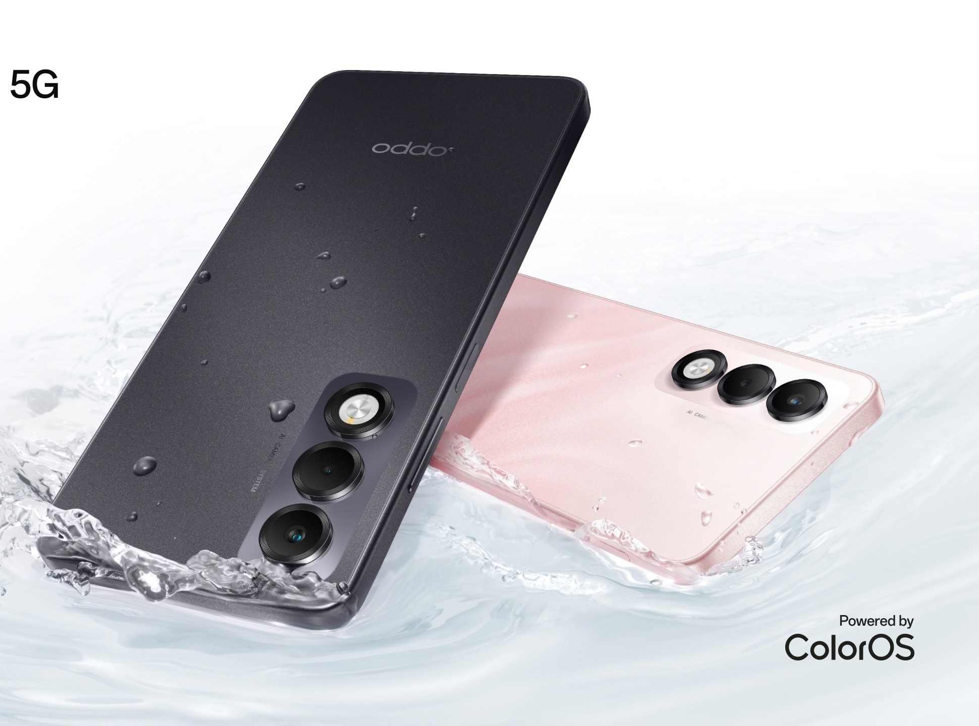 OPPO K13x 5G स्मार्टफोन का फ्रंट और बैक व्यू, 64MP कैमरा और 6.72 इंच डिस्प्ले के साथ