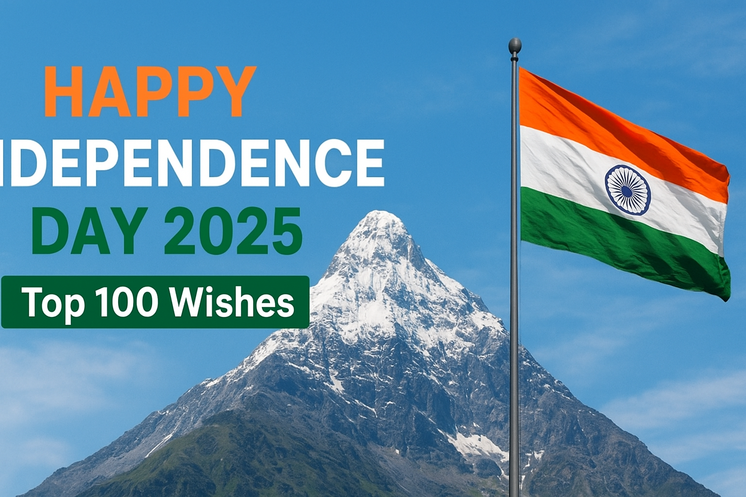 Happy Independence Day 2025 wishes with Indian flag