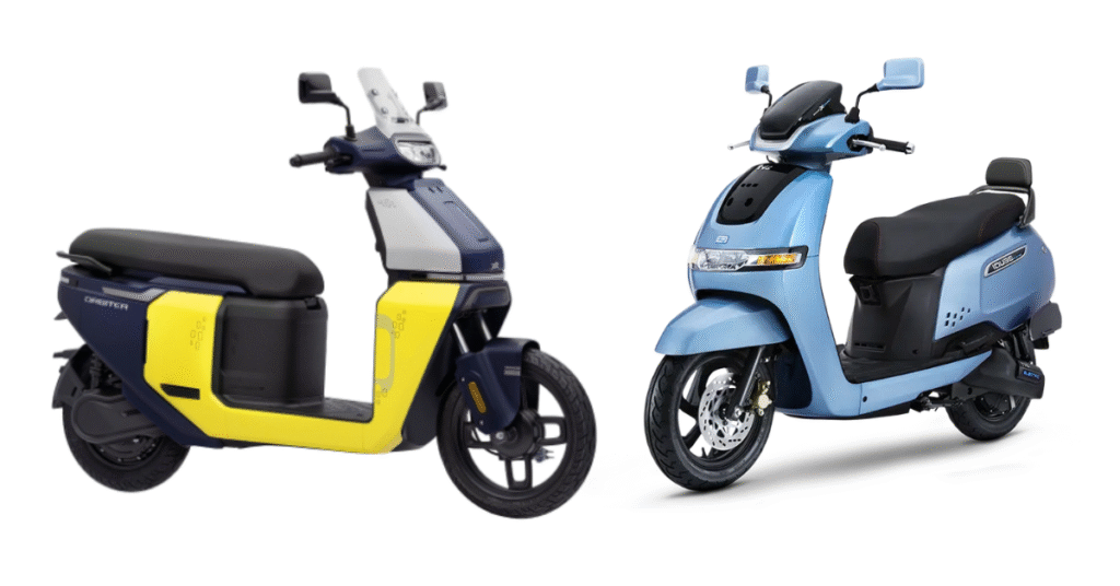 TVS iQube vs TVS Orbiter 2025 electric scooter comparison