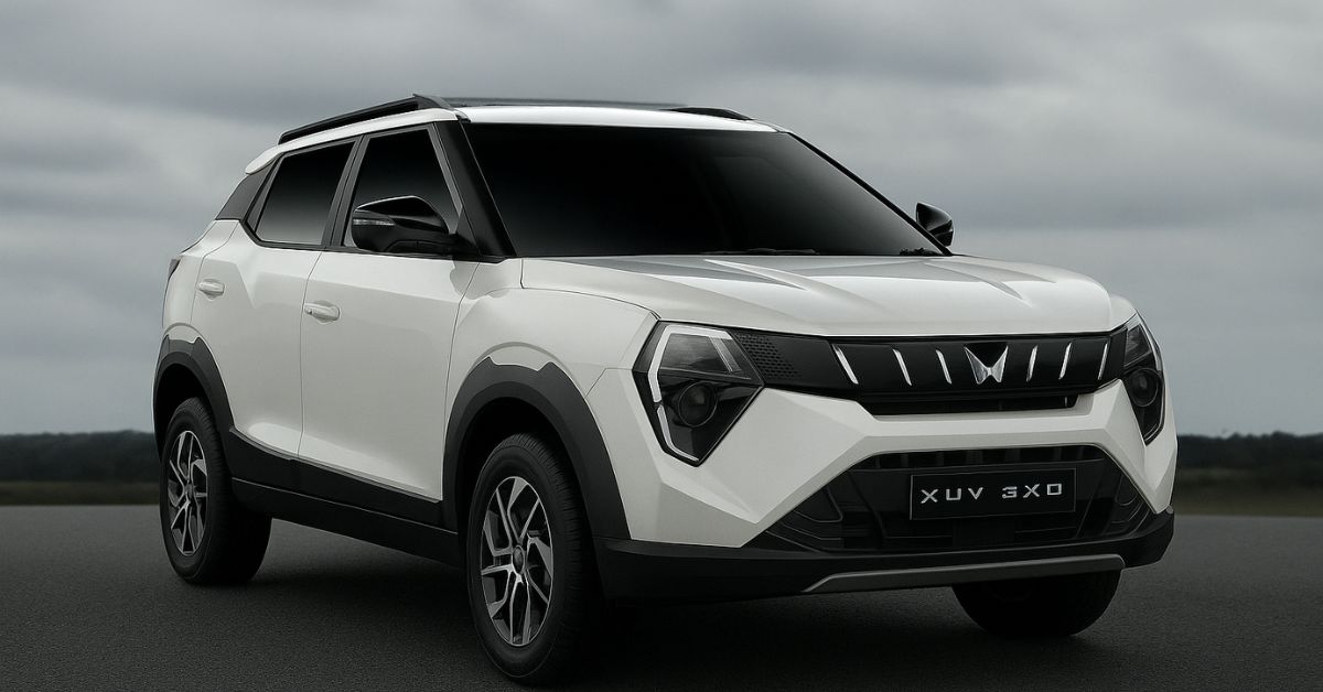 Mahindra XUV 3XO 2025 SUV Front View in Red Color with Stylish Design