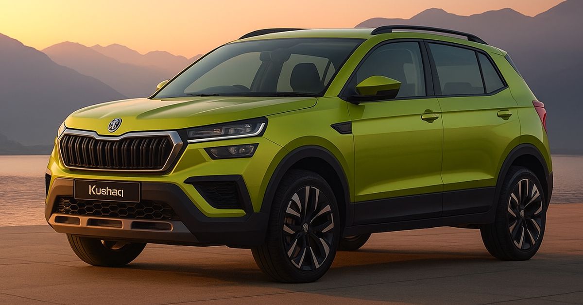 Skoda Kylaq 2025 SUV Front View with Stylish Design and LED Headlights