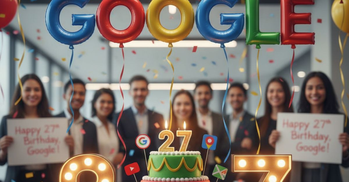 google का 27वां जन्मदिन गूगल का 27वां जन्मदिन डूडल – 2025 में Google 27th Birthday Celebration